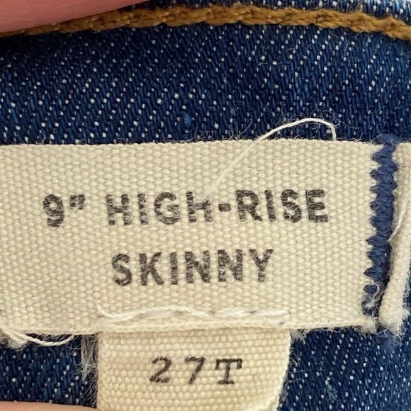 MADEWELL Denim 9” High Rise Skinny Jeans Womens Size 27 Tall - Picture 8 of 13